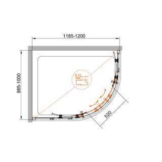 Душевой уголок CEZARES ECO-O-RH-2-120/100-C-Cr